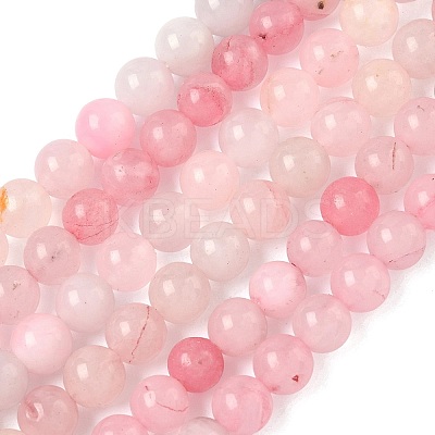 Natural Rose Quartz Dyed Beads Strands G-B046-07-6MM-1