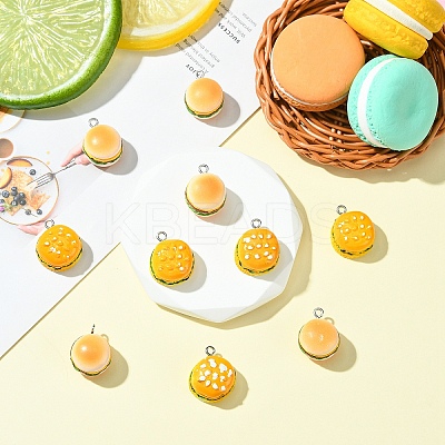 10Pcs 2 Styles Opaque Resin Pendants RESI-YW0003-32-1
