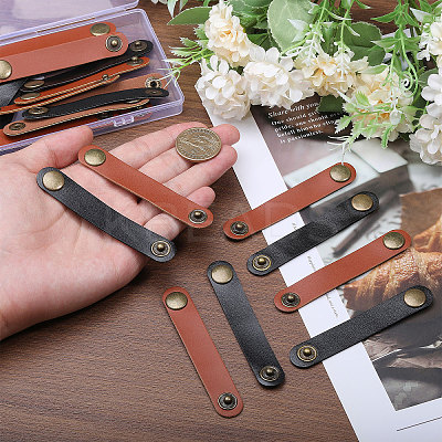 24Pcs 2 Colors PU Leather Cable Zip Ties DIY-CA0006-57-1