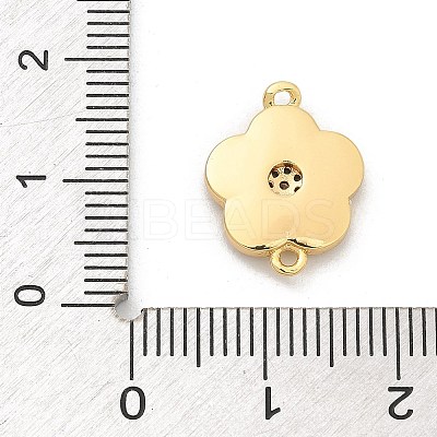 Brass Micro Pave Clear Cubic Zirconia Connector Charms KK-M303-04G-12-1
