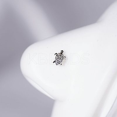 201 Stainless Steel Micro Pave Clear Cubic Zirconia Nose Studs FS-WGACC22-03-1