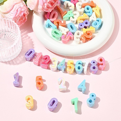 45Pcs 9 Colors Opaque UV Plating Acrylic Beads PACR-YW0001-58-1