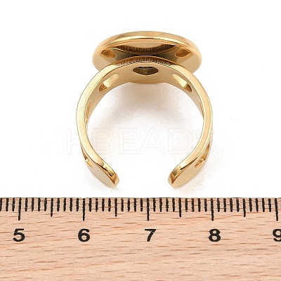 Hollow Heart 304 Stainless Steel Cuff Ring Components SA-CBA82C8-02E-G-1