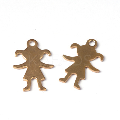 Ion Plating(IP) Girl 304 Stainless Steel Pendants STAS-G130-44G-1
