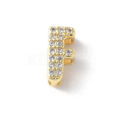 Brass Micro Pave Clear Cubic Zirconia Initial Multi-strand Links KK-S520-01G-06-1