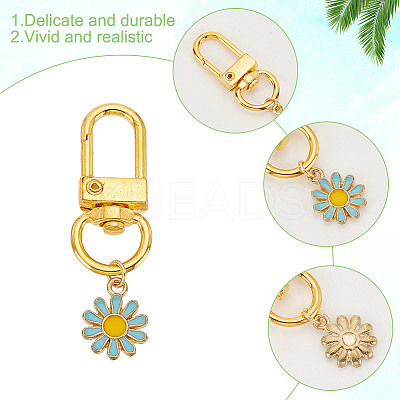 24Pcs 6 Colors Alloy Enamel Pendant Decorations HJEW-GO00009-1