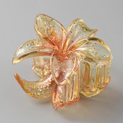 Glitter Transparent Plastic Claw Hair Clips for Woman Girls Thick Hair PHAR-WH0017-08C-1