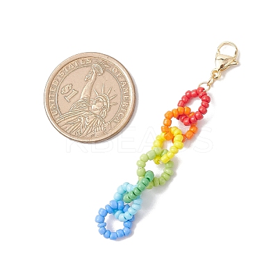 Glass Chain Pendant Decorations X1-HJEW-TA00358-1