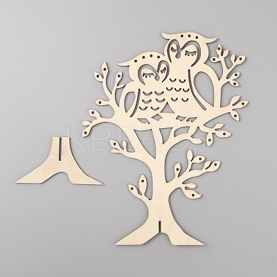 Wood Earring Display Tree Stands EDIS-WH0031-22B-1