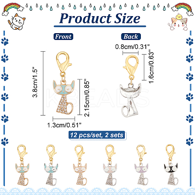Cat Stitch Markers HJEW-AB00242-1