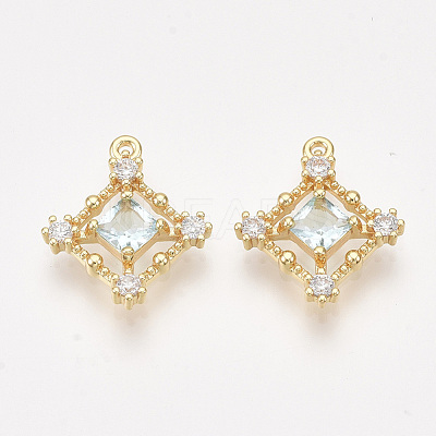 Brass Cubic Zirconia Pendants KK-T038-548B-NF-1