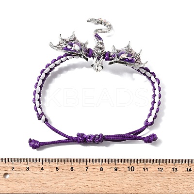 Pterosaur Alloy Enamel & Rhinestones Link Bracelets BJEW-A165-01A-1