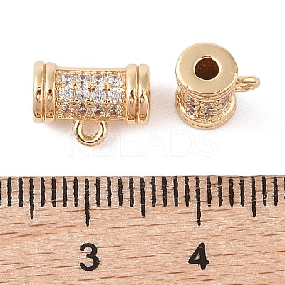 Brass Pave Clear Cubic Zirconia Beads KK-N256-08G-E-1