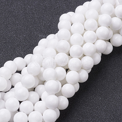 Natural Mashan Jade Round Beads Strands X-G-D263-8mm-XS01-1