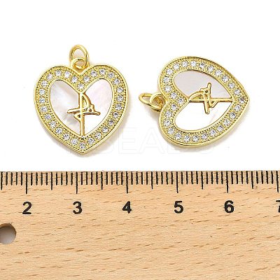 Brass Micro Pave Clear Cubic Zirconia Pendants KK-K365-04E-G-1