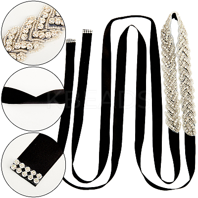 Alloy Rhinstone Chain Belt AJEW-WH20072-39A-1