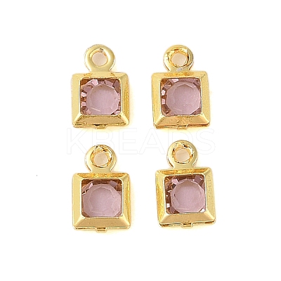 Rack Plating Brass Glass Pendants KK-S385-02G-08-1