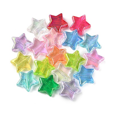 260~300pcs 10 Colors Eco-Friendly Transparent Acrylic Beads TACR-YW0001-66-1