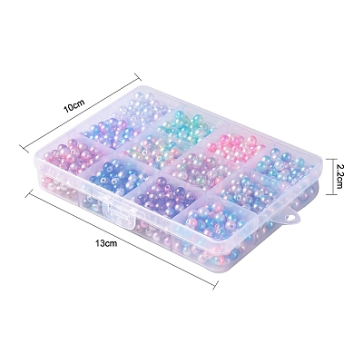 Rainbow ABS Plastic Imitation Pearl Beads OACR-YW0001-02B-1