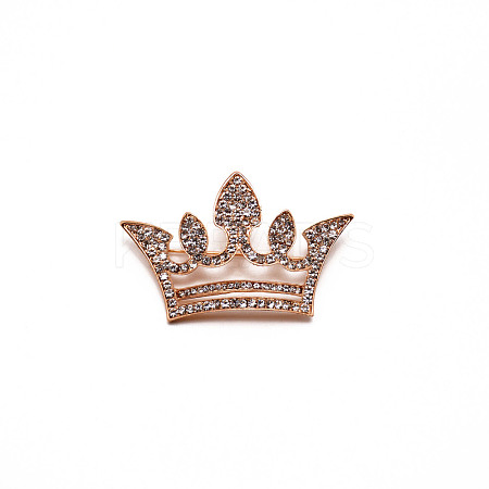 Crystal Rhinestone Crown Brooch JEWB-WH0022-25-1