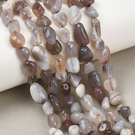 Natural Botswana Agate Nuggets Beads Strands G-B170-A01-1