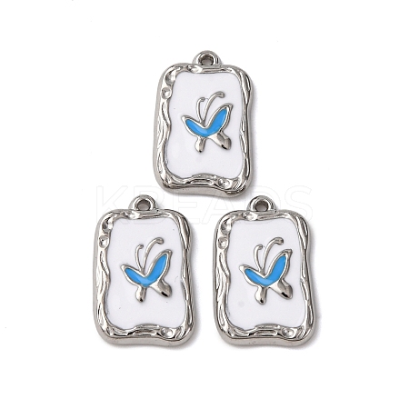 304 Stainless Steel Enamel Pendants STAS-P406-21P-1