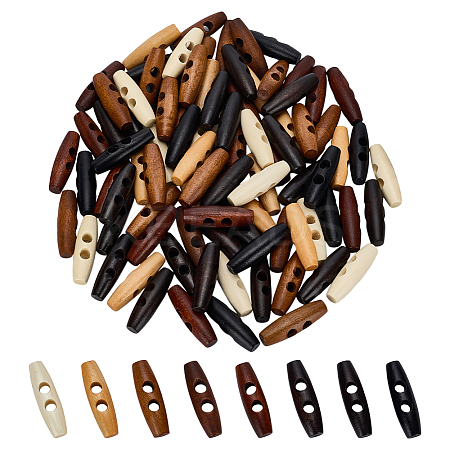 96Pcs 8 Styles DIY Wooden Toggle Horn Buttons FIND-FG0004-63-1