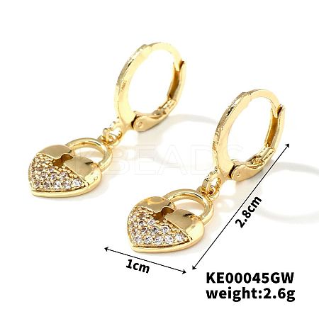 Elegant Japanese Style Copper & Zircon & Diamond Hoop Earrings HY8842-2-1