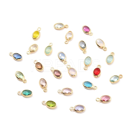Eco-Friendly Brass with Glass Pendants KK-K268-01-1