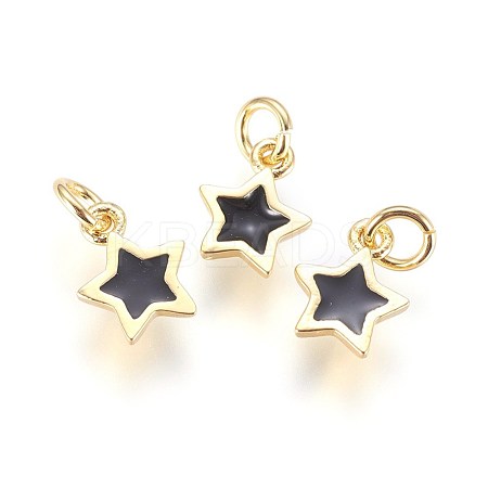 Enamel Brass Charms KK-G364-18G-02-1
