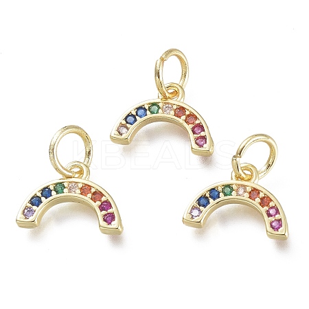 Brass Micro Pave Clear Cubic Zirconia Pendants LS-KK-P188-O01-G-1