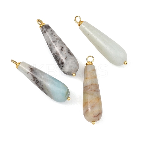 Natural Flower Amazonite Pendants PALLOY-JF05883-1