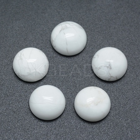 Natural Howlite Cabochons G-P393-R32-8MM-1