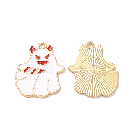 Light Gold Plated Alloy Enamel Pendants ENAM-L040-003LG-1