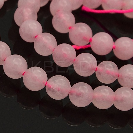 Round Natural Rose Quartz Beads Strands G-N0120-07-6mm-1