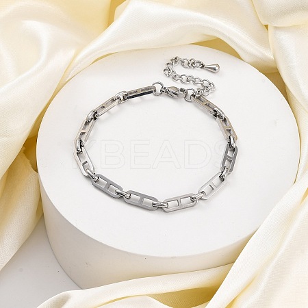 304 Stainless Steel Mariner Link Chains Bracelets BJEW-K265-05P-1