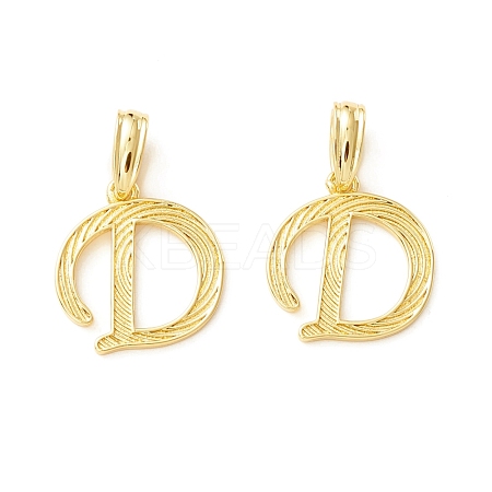 Rack Plating Eco-Friendly Brass Letter Pendants KK-K265-02G-D-1