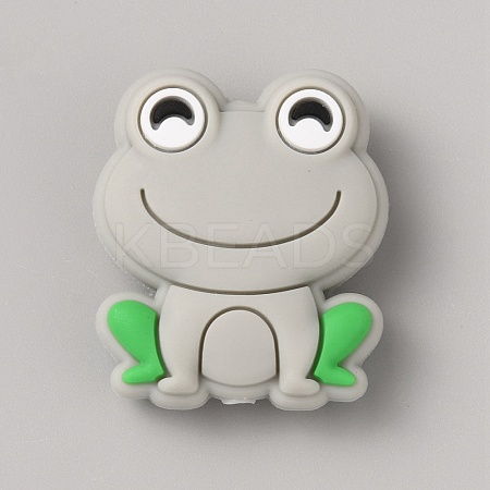 Frog Food Grade Eco-Friendly Silicone Focal Beads SIL-WH0006-29E-1