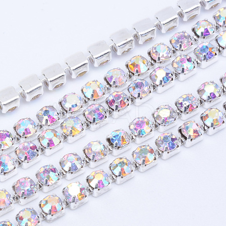 Brass Rhinestone Strass Chains CHC-T003-SS18-02S-1