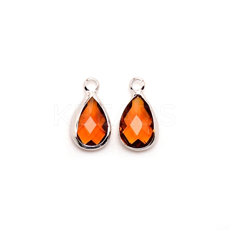 Faceted Glass Pendants FIND-WH0097-40G-1