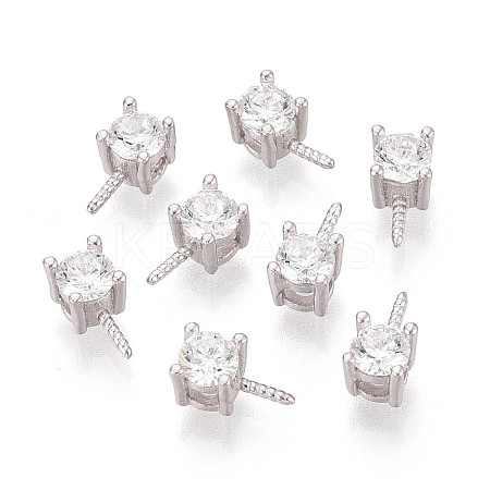 925 Sterling Silver & Clear Cubic Zirconia Peg Bails STER-T008-72S-1