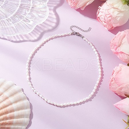 Natural Keshi Pearl Two Sides Polished Beaded Necklaces for Women NJEW-JN05336-02-1