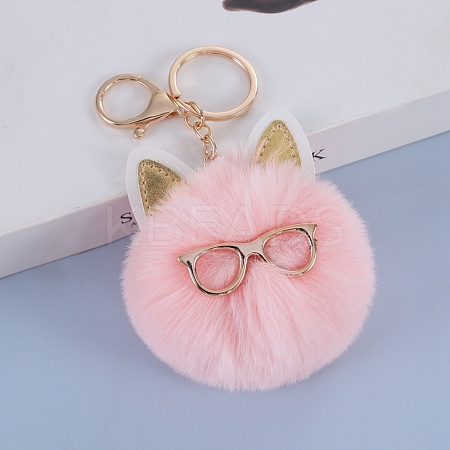 Cat Furry Pom-Pom Keychain for Women PW-WG9AFA9-02-1