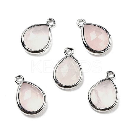 Natural Rose Quartz Faceted Pendants G-U019-05P-09-1