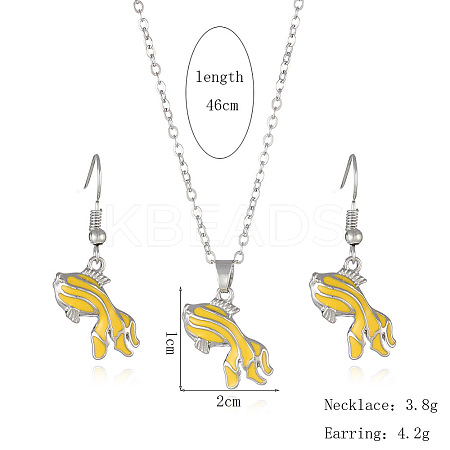 Alloy Enamel Pendant Necklaces & Dangle Earrings Sets FS-WGBC05C-08-1