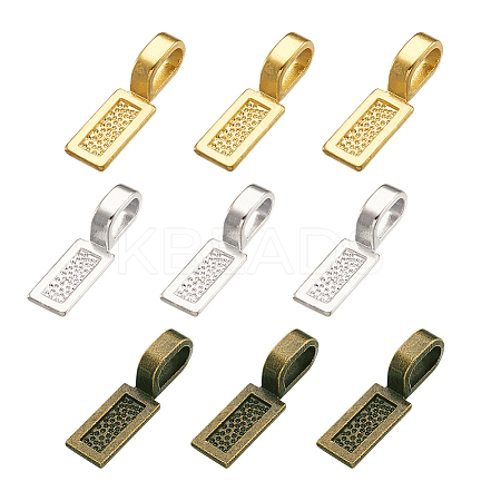 Tibetan Style Alloy Glue-on Flat Pad Bails TIBE-TA0001-09-1