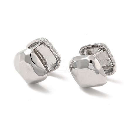 Brass Rhombus Hoop Earrings for Women EJEW-E275-06P-1