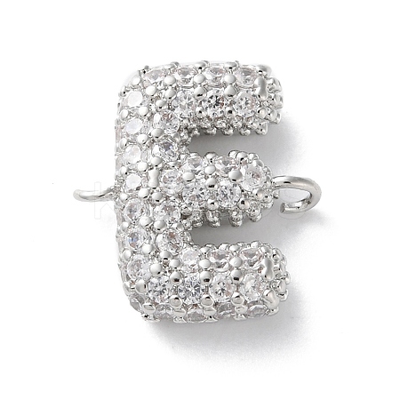 Brass Micro Pave Cubic Zirconia Letter Links KK-I717-04E-P-1