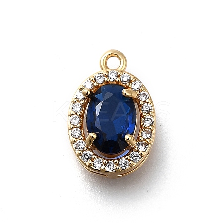 Brass Micro Pave Cubic Zirconia Pendants KK-D312-09G-04-1