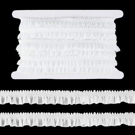 10M 10% Spandex 90% Polyamide Layered Pleated Lace Ribbon OCOR-GA0002-42C-1